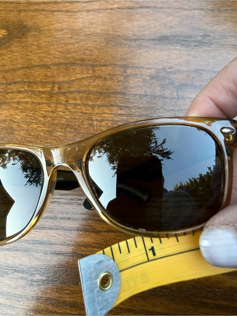 Ray-Ban New Wayfarer RB2132 945/57 Honey Polarized Sunglasses 55mm